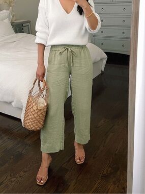 J.Crew Linen Wide Leg Seaside Pant Small